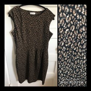 Calvin Klein Brown / Black Cheetah Print Dress